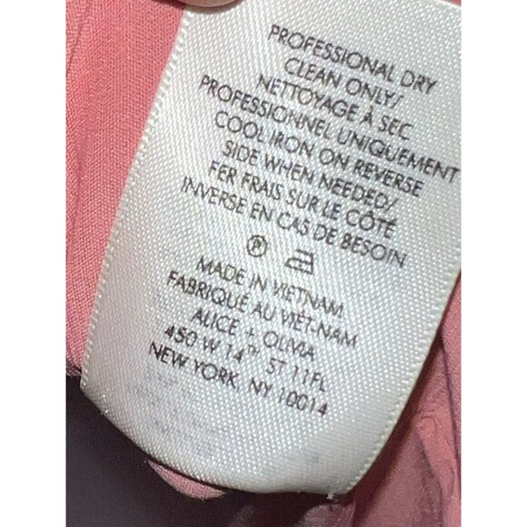 Alice + Olivia Daven Croc Embossed Faux Leather Sheath Dress Rose Size 2 - Picture 10 of 10